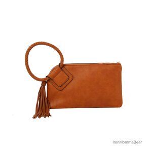Vegan Leather Clutch Wristlet Evening Bag with Hand Strap Chic Minimal Formal